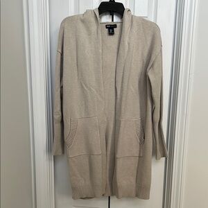 Jones New York Cream Cardigan Sweater Long Open Front